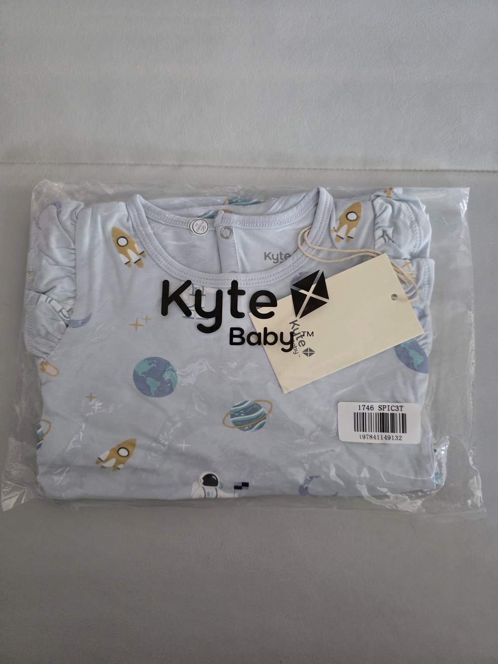 NWT Kyte Baby Twirl Bodysuit Dress in Ice Space - Size 3T